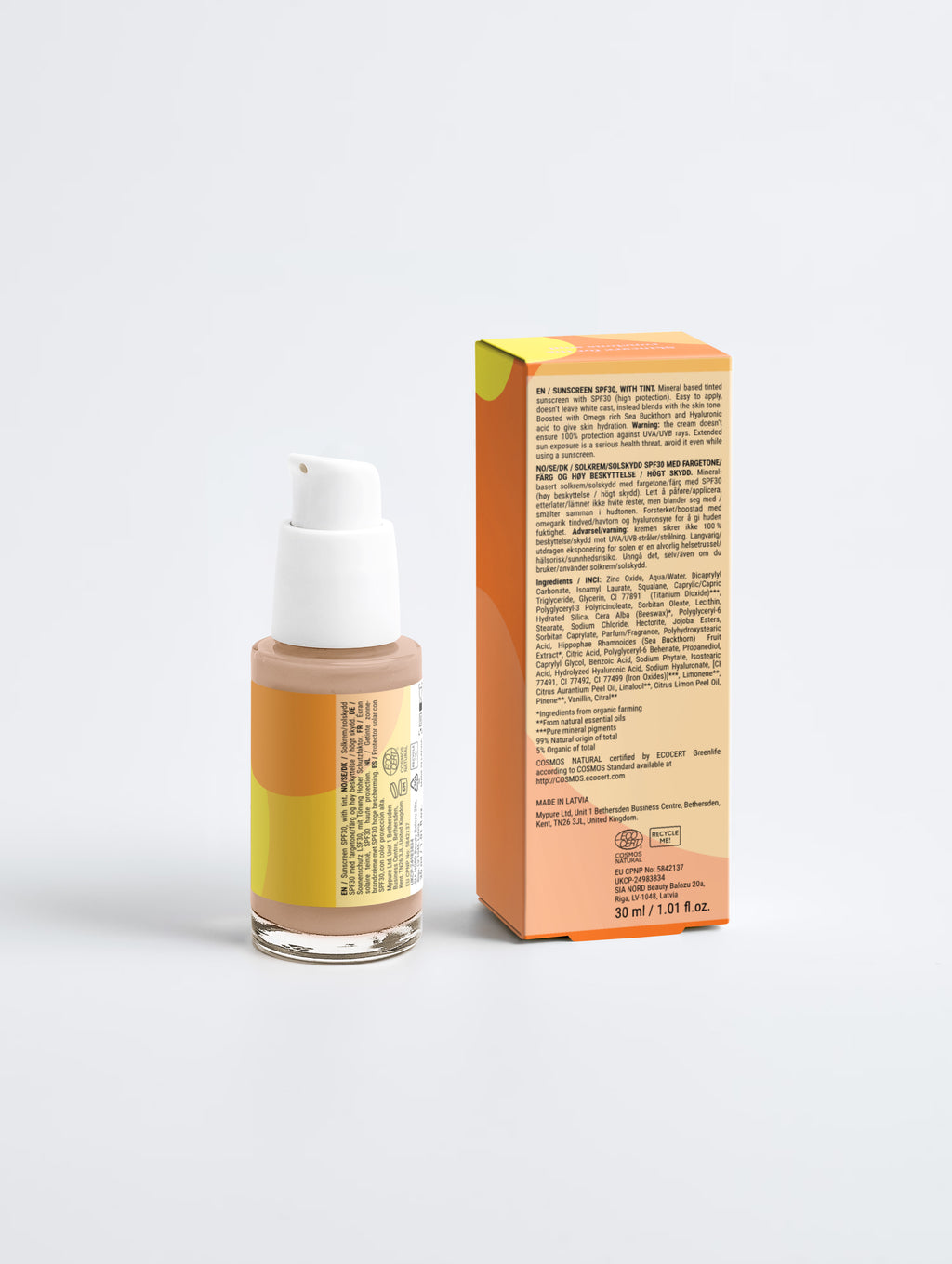 Sunscreen SPF30, with tint